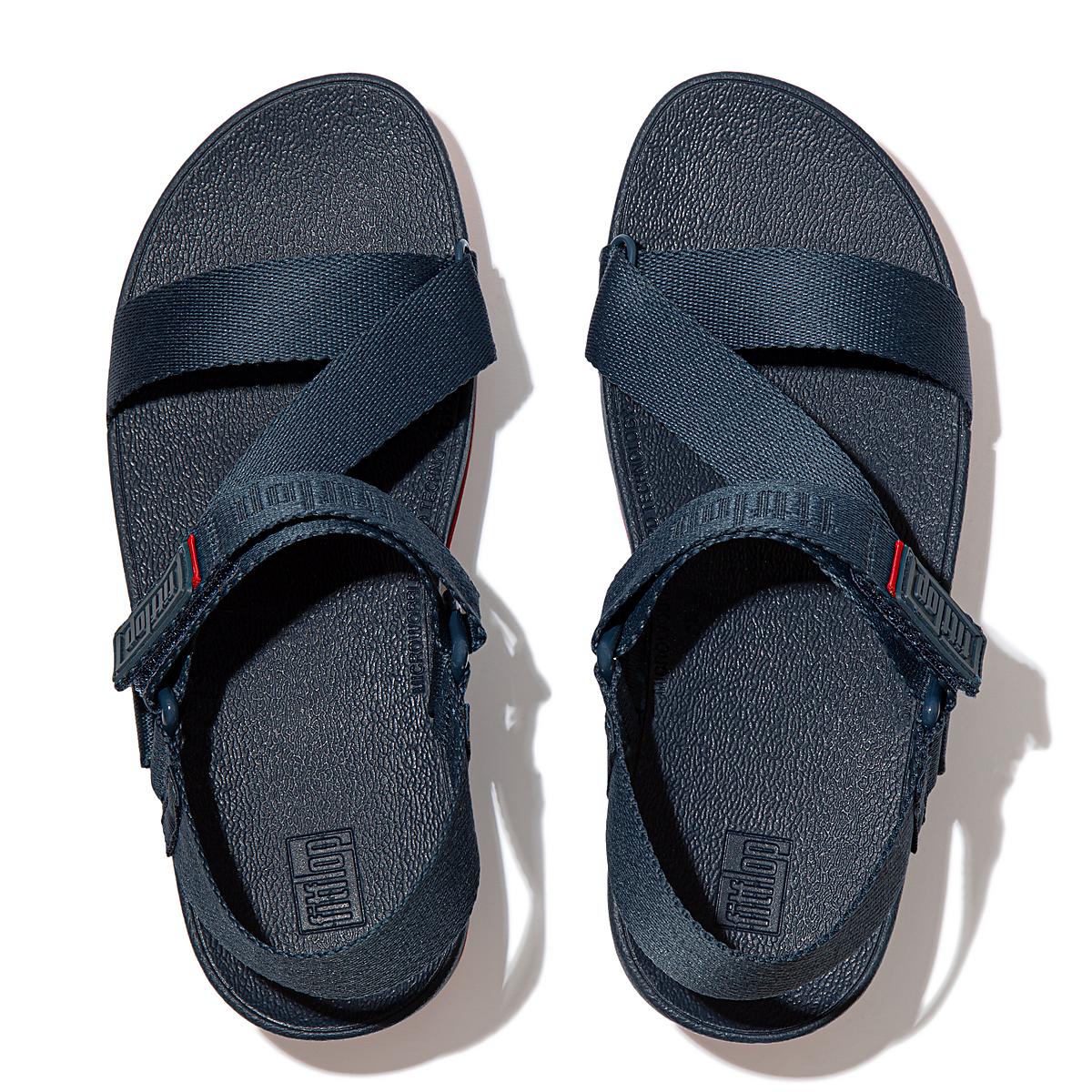 Sandały Fitflop SURFA Woven-Logo Z-Strap Damskie Granatowe | Polska-70531