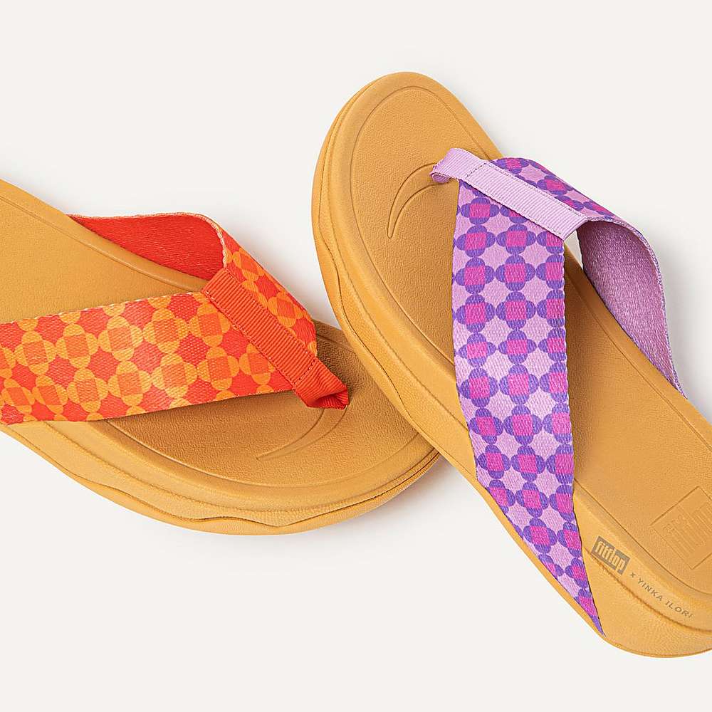 Sandały Fitflop SURFA X Yinka Ilori Toe-Post Damskie Fioletowe | Polska-45762