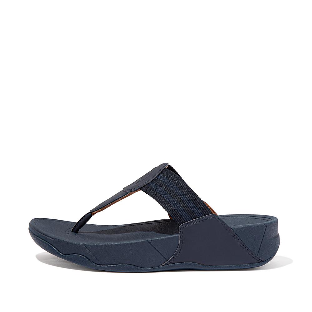 Sandały Fitflop WALKSTAR Webbing Toe-Post Damskie Granatowe | Polska-68725