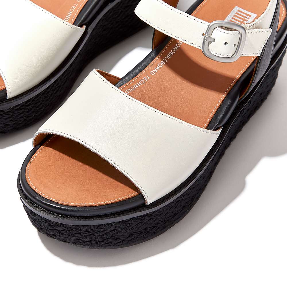 Sandały na Koturnie Fitflop ELOISE Espadrille Leather Damskie Kremowe | Polska-03942