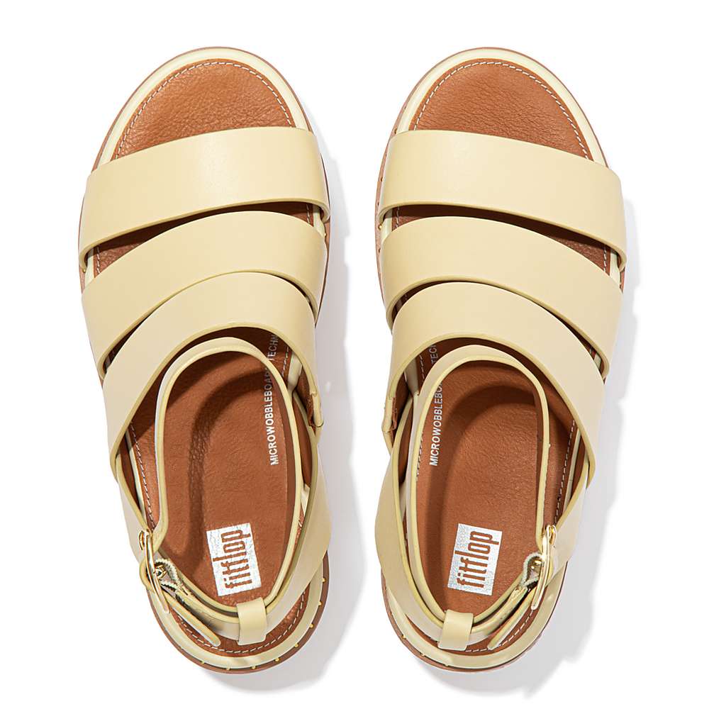 Sandały na Koturnie Fitflop ELOISE Espadrille Leather Damskie Żółte | Polska-54027