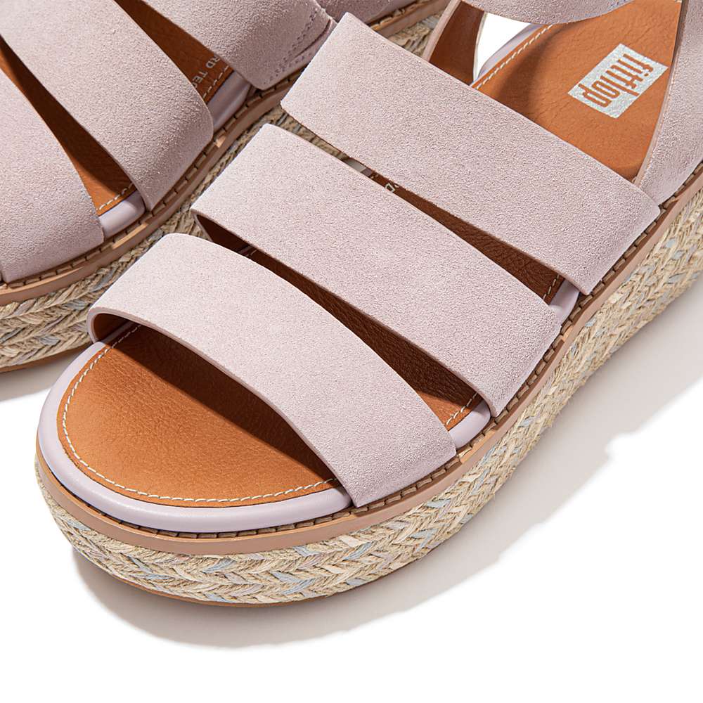 Sandały na Koturnie Fitflop ELOISE Espadrille Suede Damskie Różowe | Polska-72458