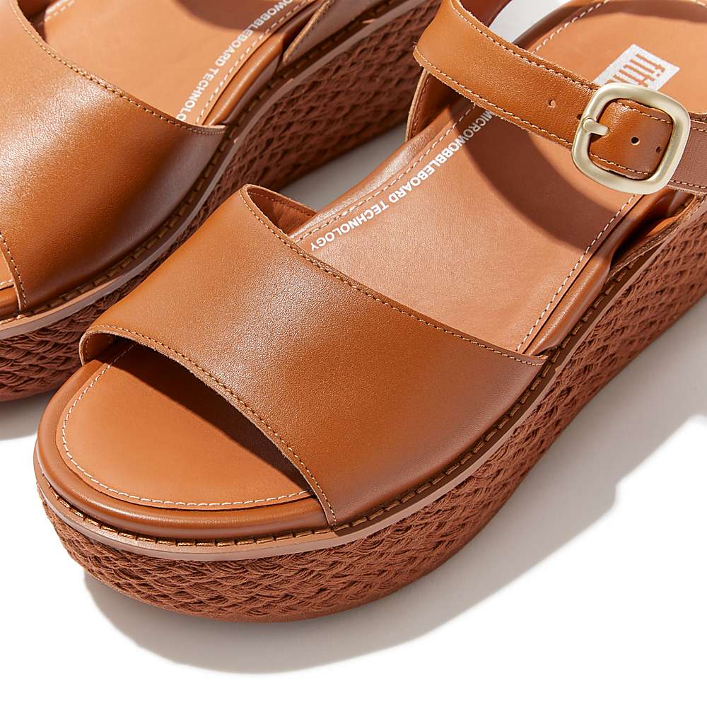 Sandały na Koturnie Fitflop ELOISE Espadrille Leather Damskie Głęboka Brązowe | Polska-98421