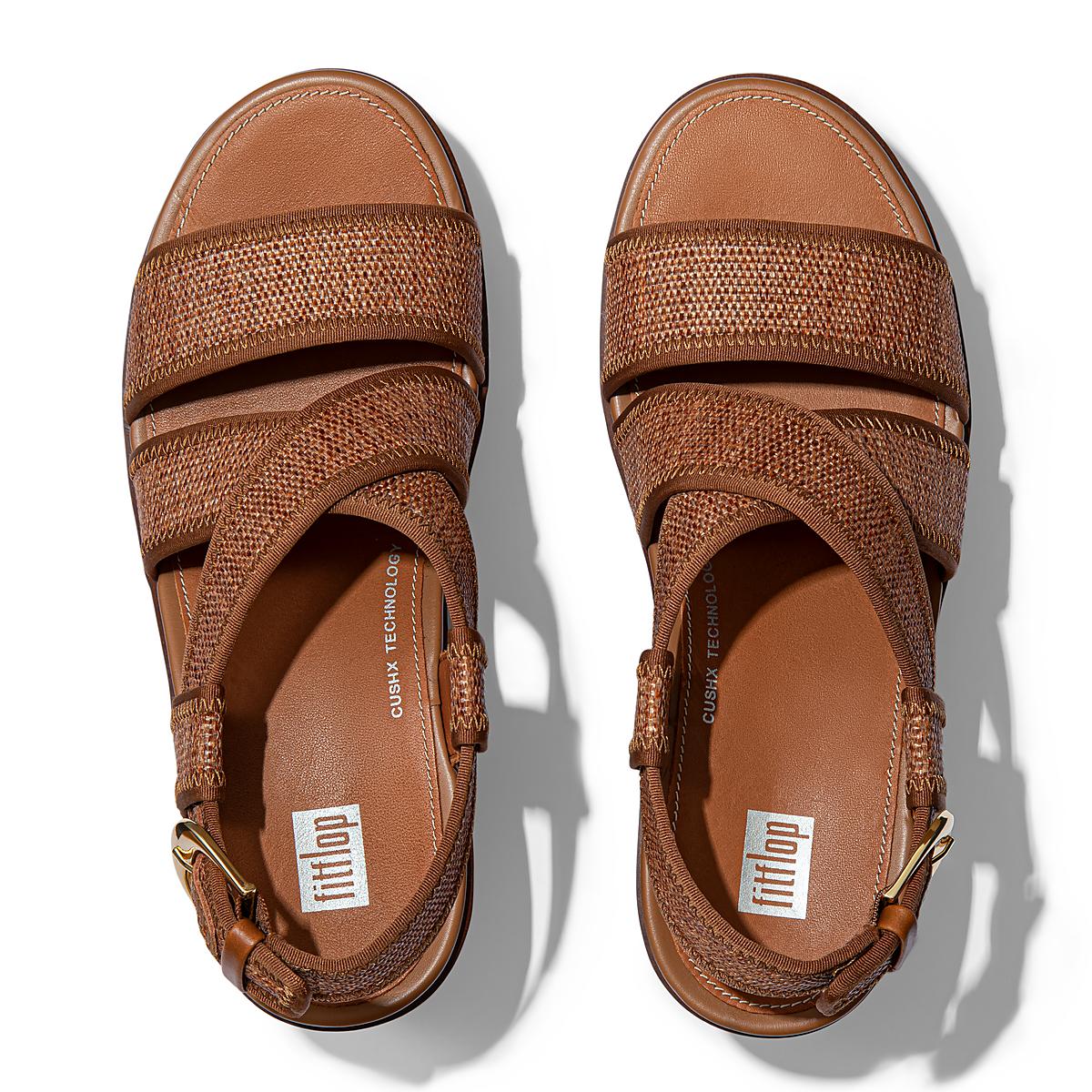 Sandały na Platformie Fitflop PILAR Woven Back-Strap Damskie Głęboka Brązowe | Polska-06237