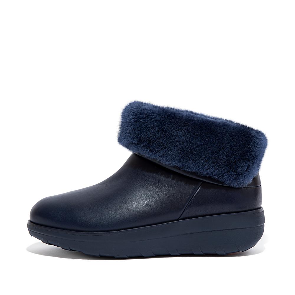 Trzewiki Fitflop MUKLUK SHORTY Waterproof Shearling-Lined Damskie Granatowe | Polska-27405