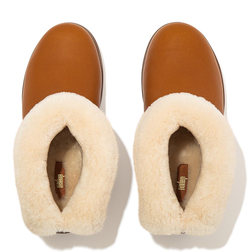 Trzewiki Fitflop MUKLUK SHORTY Waterproof Shearling-Lined Damskie Głęboka Brązowe | Polska-65104