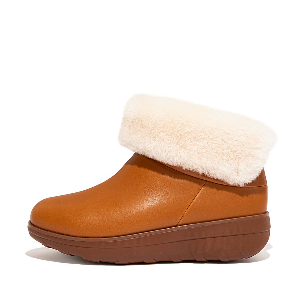 Trzewiki Fitflop MUKLUK SHORTY Waterproof Shearling-Lined Damskie Głęboka Brązowe | Polska-65104