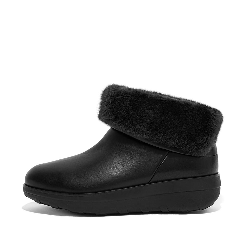 Trzewiki Fitflop MUKLUK SHORTY Waterproof Shearling-Lined Damskie Czarne | Polska-89103